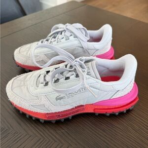 Lacoste Gray and Pink Athletic Shoes